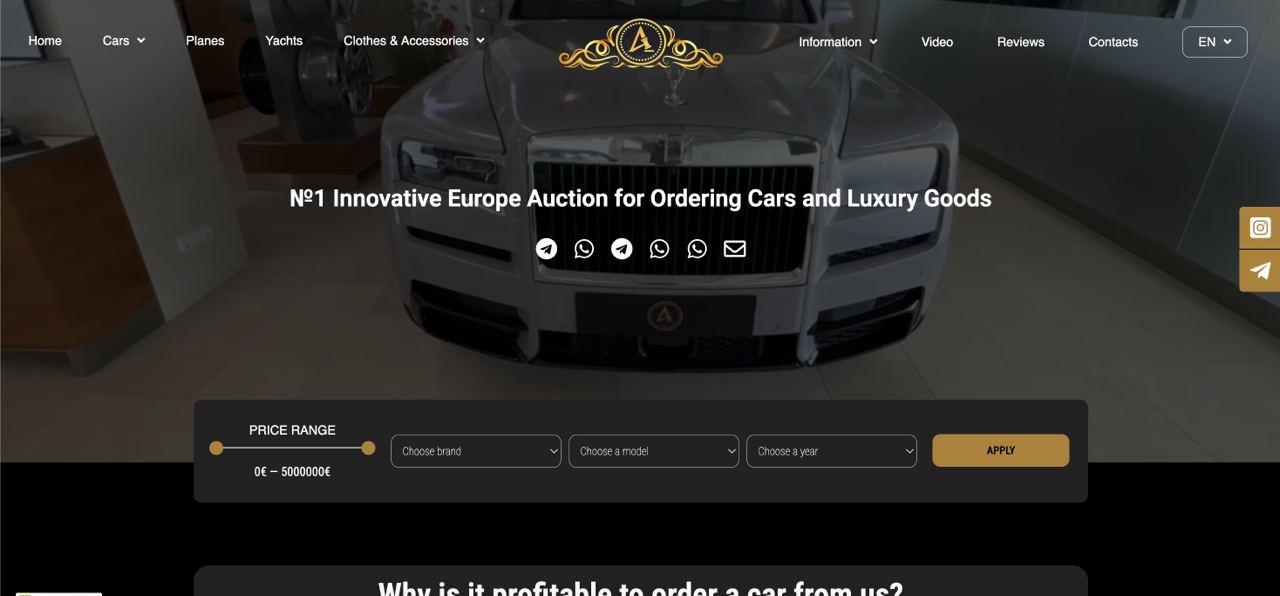 №1 Innovative Europe Auction for Ordering Cars and Luxury Goods. (1eu.auction reviews)